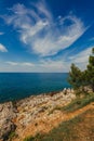 Croatia - beautiful Mediterranean coast landscape in Istria. Porec Adriatic Sea. Royalty Free Stock Photo