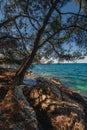 Croatia - beautiful Mediterranean coast landscape in Istria. Porec Adriatic Sea. Royalty Free Stock Photo