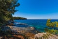 Croatia - beautiful Mediterranean coast landscape in Istria. Porec Adriatic Sea. Royalty Free Stock Photo