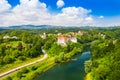 Croatia, beautiful town of Ozalj, old castle over the Kupa river Royalty Free Stock Photo