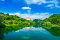 Croatia, beautiful town of Ozalj, old castle over the Kupa river Royalty Free Stock Photo