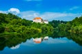 Croatia, beautiful town of Ozalj, old castle over the Kupa river Royalty Free Stock Photo