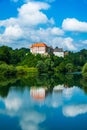 Croatia, beautiful town of Ozalj, old castle over the Kupa river Royalty Free Stock Photo