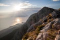 Croatia - Biokovo Nature Park and Adriatic sea at sunset, Sveti Jure Royalty Free Stock Photo