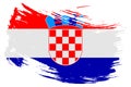 Croatia brush stroke flag vector background. Hand drawn grunge style Croatian isolated banner Royalty Free Stock Photo