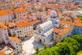 Croatia, city of Sibenik, panoramic view of the old town center and cathedral Royalty Free Stock Photo