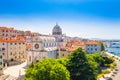 Croatia, city of Sibenik, panoramic view of the old town center and cathedral Royalty Free Stock Photo