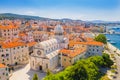 Croatia, city of Sibenik, panoramic view of the old town center and cathedral Royalty Free Stock Photo