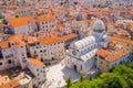 Croatia, city of Sibenik, panoramic view of the old town center and cathedral Royalty Free Stock Photo