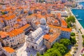 Croatia, city of Sibenik, panoramic view of the old town center and cathedral