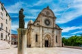 Croatia, city of Sibenik, panoramic view of the old town center and cathedral of St James, most important architectural monument Royalty Free Stock Photo