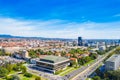 Croatia, city of Zagreb, aerial view of modern business center in Vukovarska street Royalty Free Stock Photo