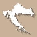 Croatia vector country map silhouette