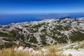 Croatia, Dalmatia, Biokovo mountains sea panoramic landscape vie Royalty Free Stock Photo