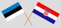 Croatia and Estonia. The Croatian and Estonian flags. Official colors. Correct proportion. Vector