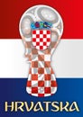 Croatia flag and world cup symbol, vector illustration