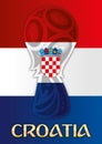 Croatia flag and world cup, vector illustration