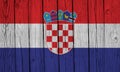 Croatia Flag Over Wood Planks