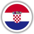 Croatia flag round shape Vectors Royalty Free Stock Photo