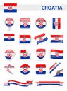 Croatia Flag Vector Set Royalty Free Stock Photo