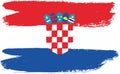 Croatia Flag Vector Hand Painted with Rounded Brush Royalty Free Stock Photo