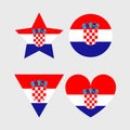 Croatia flag vector icons set of illustrations Royalty Free Stock Photo