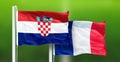 Croatia - France, FINAL OF FIFA World Cup, Russia 2018, National Flags Royalty Free Stock Photo