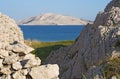 Croatia, Pag island, Rucica, beach, bay, grass, dirt road, relaxation, hiking, holiday, Europe, Island of Pag Royalty Free Stock Photo