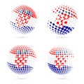 Croatia halftone flag set patriotic vector design. Royalty Free Stock Photo