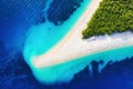 Croatia, Hvar island, Bol. Panoramic aerial view at the Zlatni Rat. Beach and sea from air. Famous place in Croatia. Summer seasca Royalty Free Stock Photo