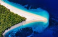 Croatia, Hvar island, Bol town. Landscape from air. Aerial view at  Zlatni Rat beach. Famous place in Croatia. Summer seascape fro Royalty Free Stock Photo