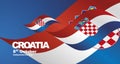 Croatia Independence Day flag ribbon landscape background