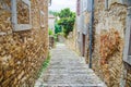 Croatia, Istria, cobbled streetin the old historical town of Motovun Royalty Free Stock Photo