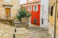 Croatia, Istria, cobbled streetin the old historical town of Motovun Royalty Free Stock Photo