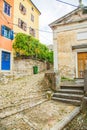 Croatia, Istria, cobbled streetin the old historical town of Motovun Royalty Free Stock Photo