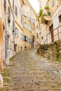 Croatia, Istria, cobbled streetin the old historical town of Motovun Royalty Free Stock Photo