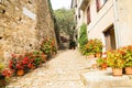 Croatia, Istria, cobbled streetin the old historical town of Motovun Royalty Free Stock Photo