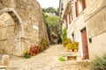 Croatia, Istria, cobbled streetin the old historical town of Motovun Royalty Free Stock Photo