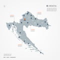 Croatia infographic map vector illustration. Royalty Free Stock Photo