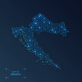 Croatia map with cities. Royalty Free Stock Photo