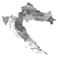 Croatia - map of counties Royalty Free Stock Photo