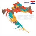 Croatia - map and flag Detailed Vector Illustration