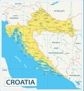 Croatia map - highly detailed vector illustration Royalty Free Stock Photo
