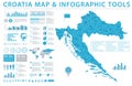 Croatia Map - Info Graphic Vector Illustration Royalty Free Stock Photo