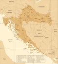 Croatia Map - Vintage Detailed Vector Illustration Royalty Free Stock Photo