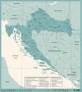 Croatia Map - Vintage Detailed Vector Illustration Royalty Free Stock Photo