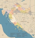 Croatia Map - Vintage Detailed Vector Illustration Royalty Free Stock Photo