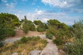 Marjan Hill cliff park and Big summit cross, Split, Dalmatia, Croatia