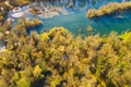 Croatia, Mreznica river from air, drone shoot, top down view, Karlovac county Royalty Free Stock Photo