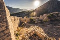 Croatia, Omis old fortress Fortica castle view of sea. beautiful Croatian moutains.